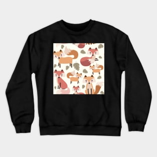Little Fox and Leaf Print Crewneck Sweatshirt